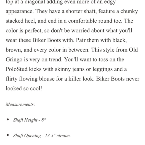 Old Gringo Biker Polo Stud Boots 7 - Picture 14 of 15